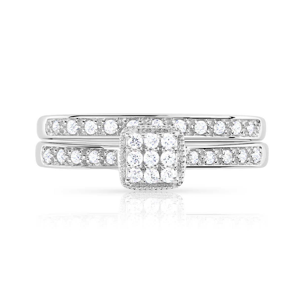 Bague et alliance 1/2 tour 2 ors 750 diamant
