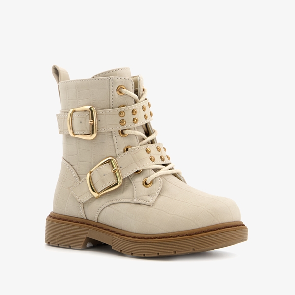Blue Box meisjes biker boots met crocoprint