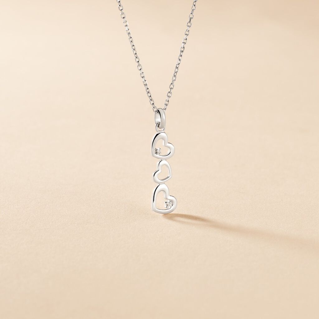 Collier Yolaine Argent Blanc Oxyde De Zirconium