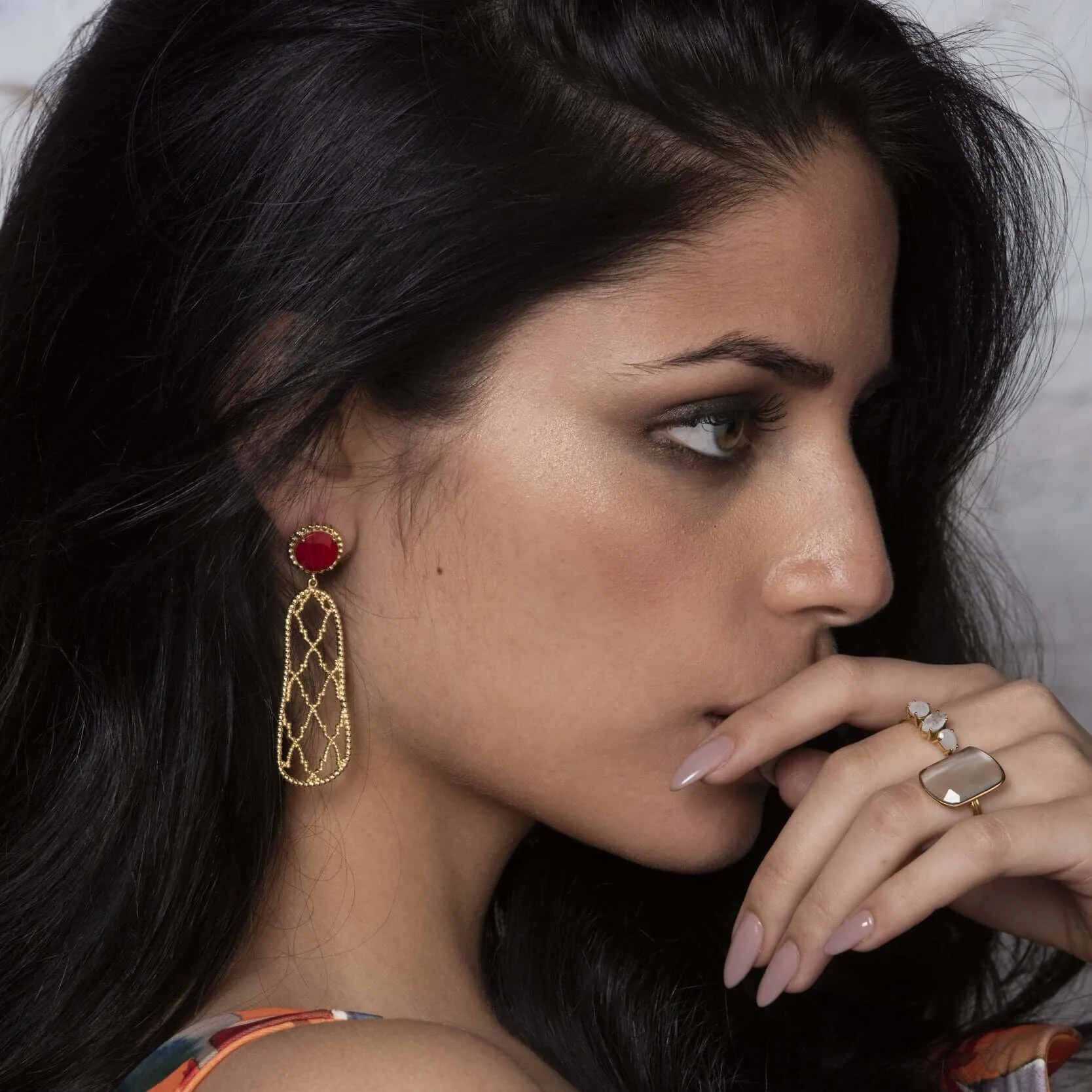 ALHAMBRA - Boucles d'oreilles en pierre naturelle | Rouge