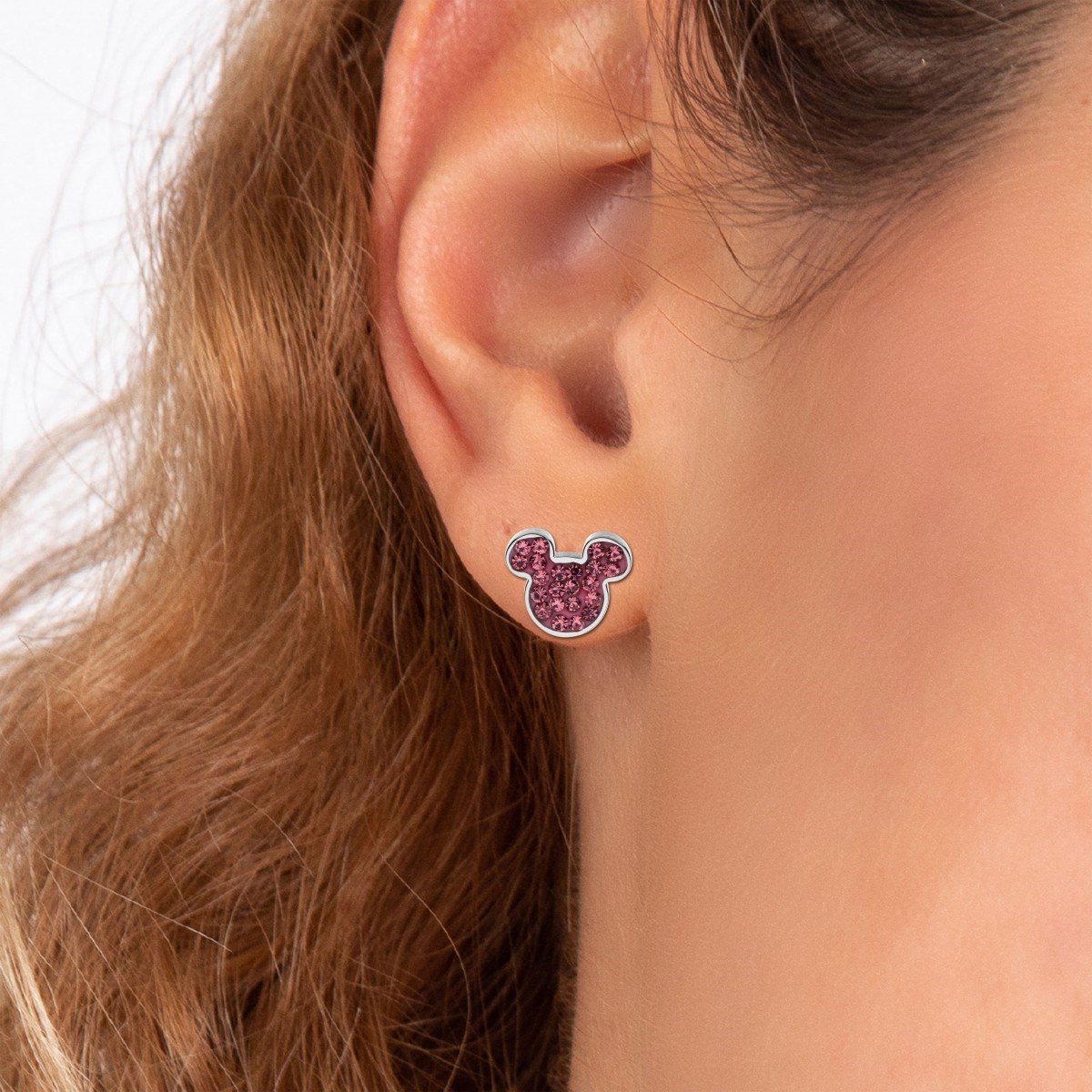 Boucles d'oreilles Disney ornées de Cristaux scintillants - Mickey