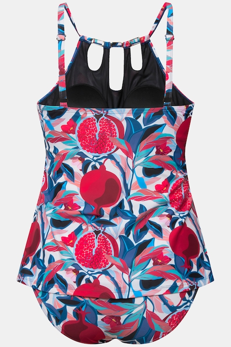 Tankini, Punkte, Cut-Outs, Softcups, Holzoptik-Dekore