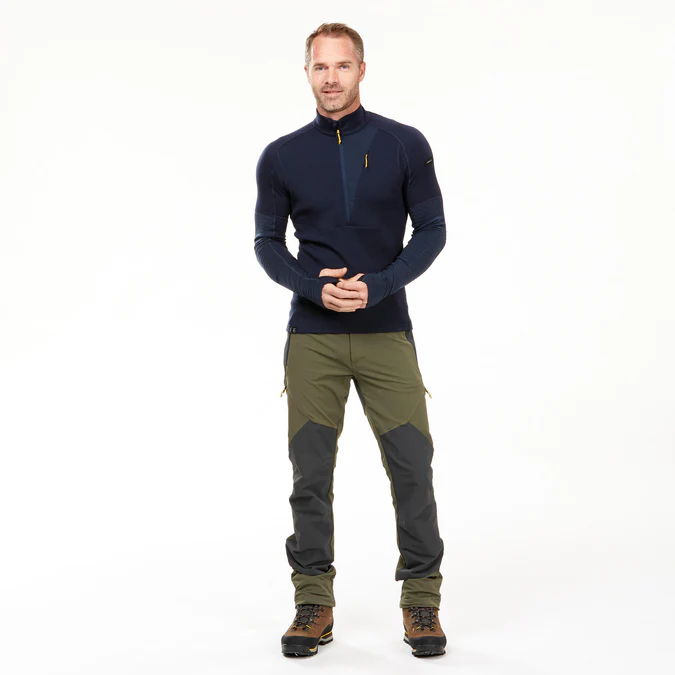 Decathlon Forclaz - Camisa de manga comprida Forclaz MT900 em lã merino para homem