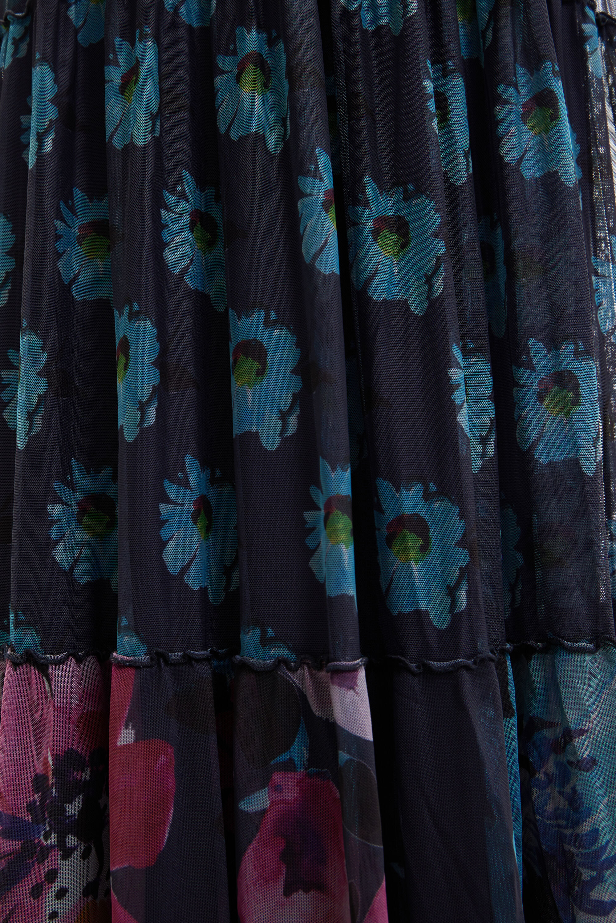 Robe longue combinée tulle