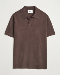 NN07 Ryan Cotton/Linen Polo Coffee