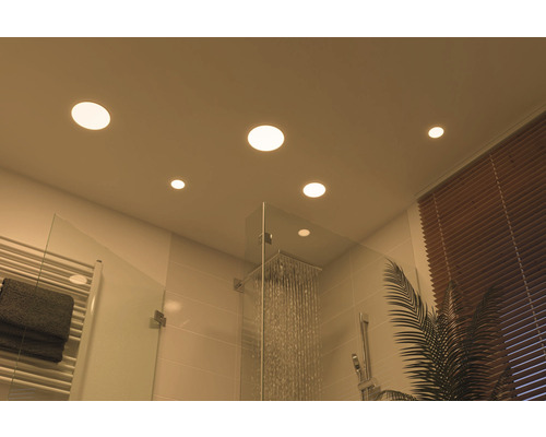LED inbouwpaneel IP44 4,5W 360 lm 3000K Ø 7,5 cm Inbouw Ø 4,5-5,5 cm Veluna VariFit satijn 230V