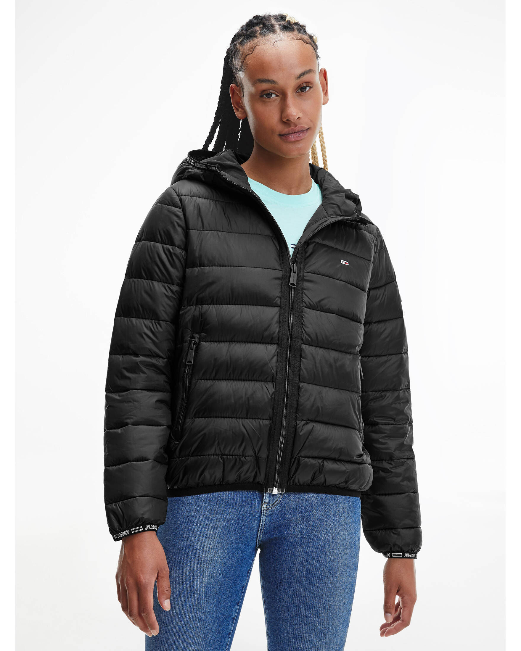 Tommy Jeans| Damen Steppjacke mit Kapuze TJW QUILTED TAPE HOODED JACKET