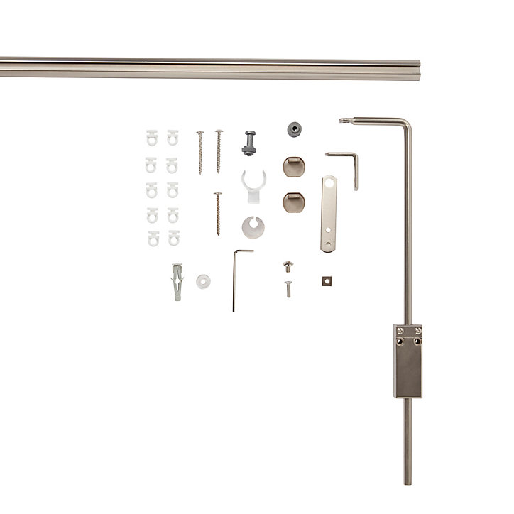 Kit de tringle à rideau pour porte Ikaria GoodHome 100 cm chrome