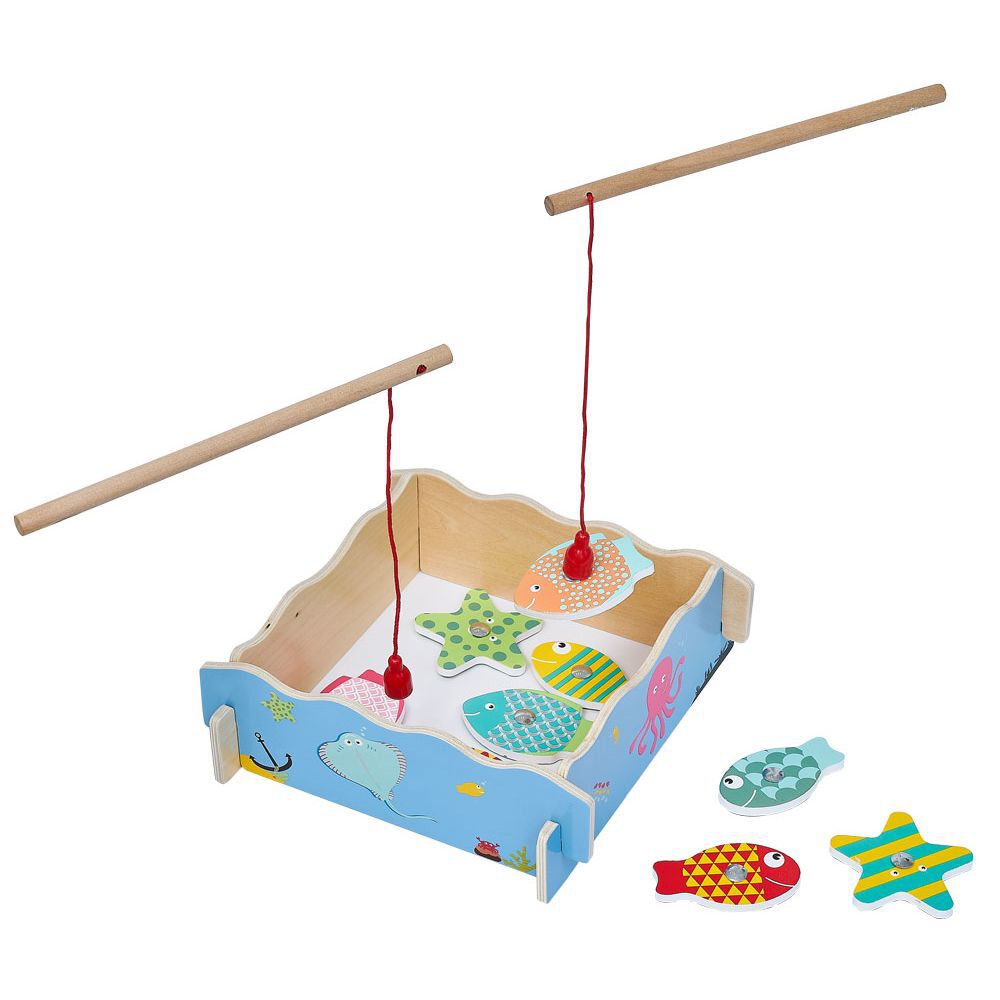 Jeu de pêche magnétique en bois