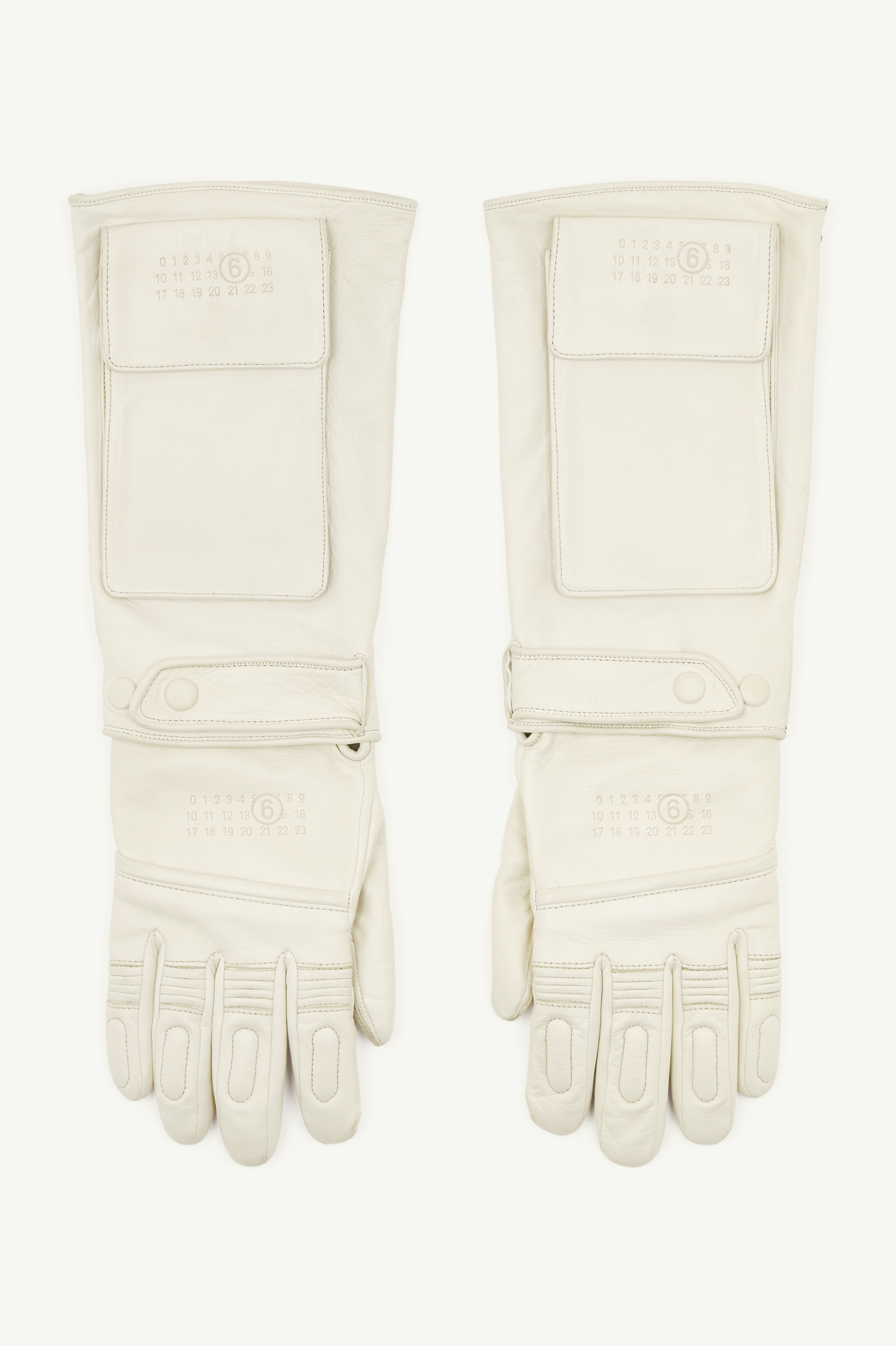 Gants en peau d'agneau MM6 x Agnelle pour homme | MM6 Blanc