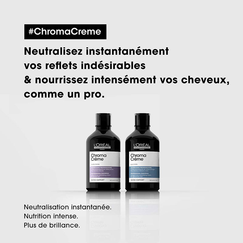 Shampooing neutralisant pour cheveux bruns Chroma Crème bleu