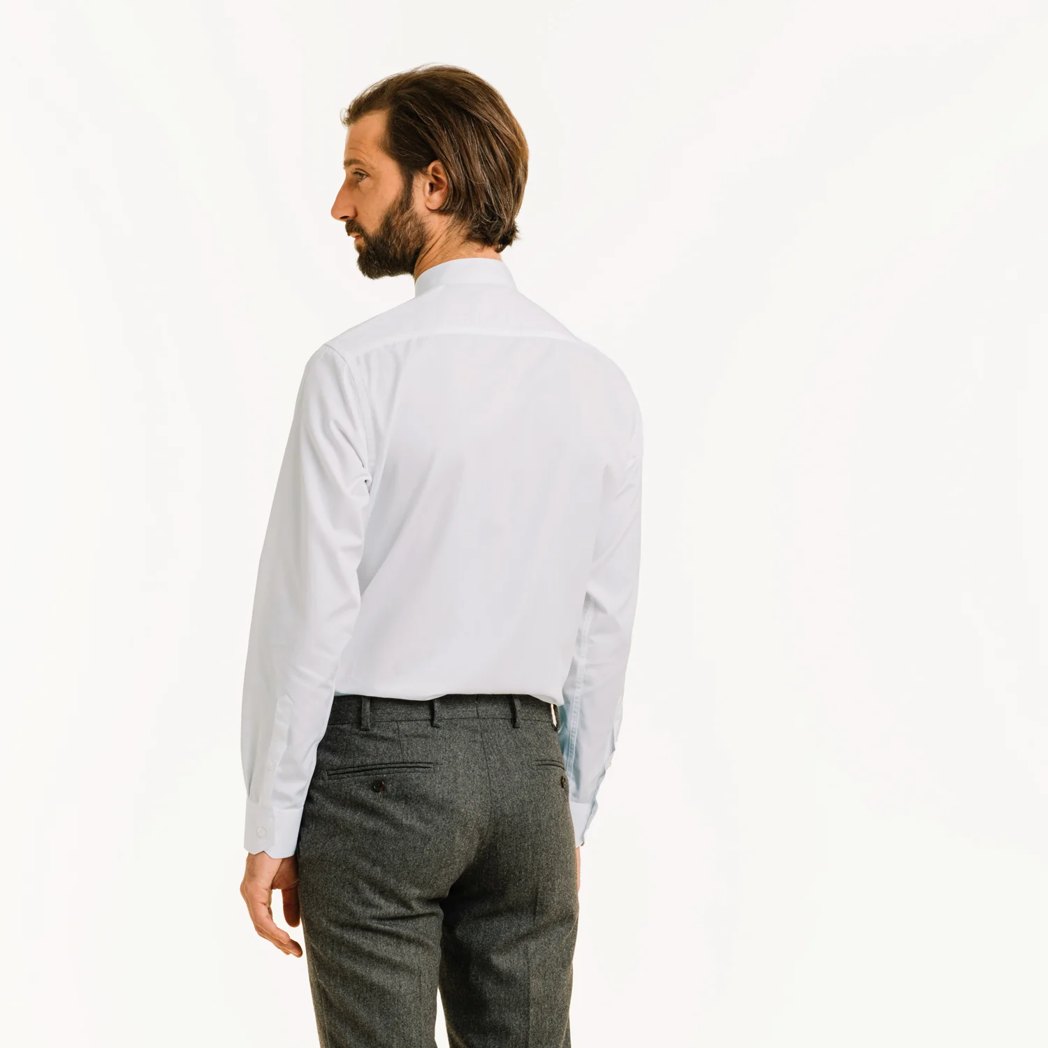 White double-twisted poplin shirt