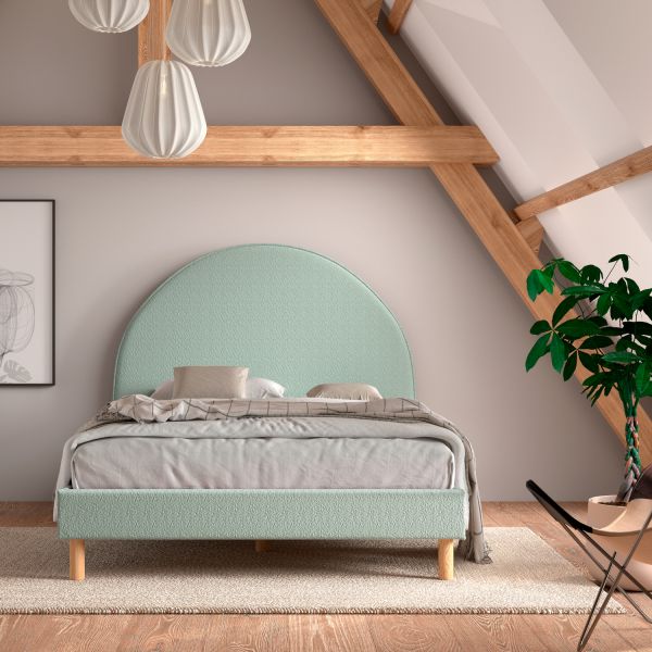 Vipack Moon Bed - 140 x 200 cm - Boucle Wit