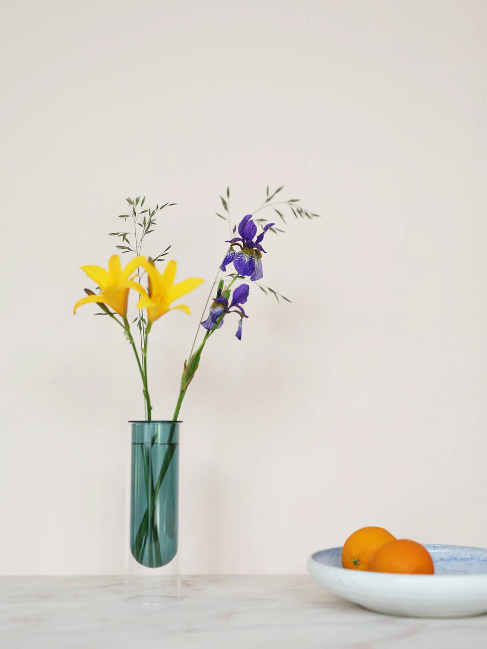 Studio About  Flower tube vase, Cyan - H20 cm.