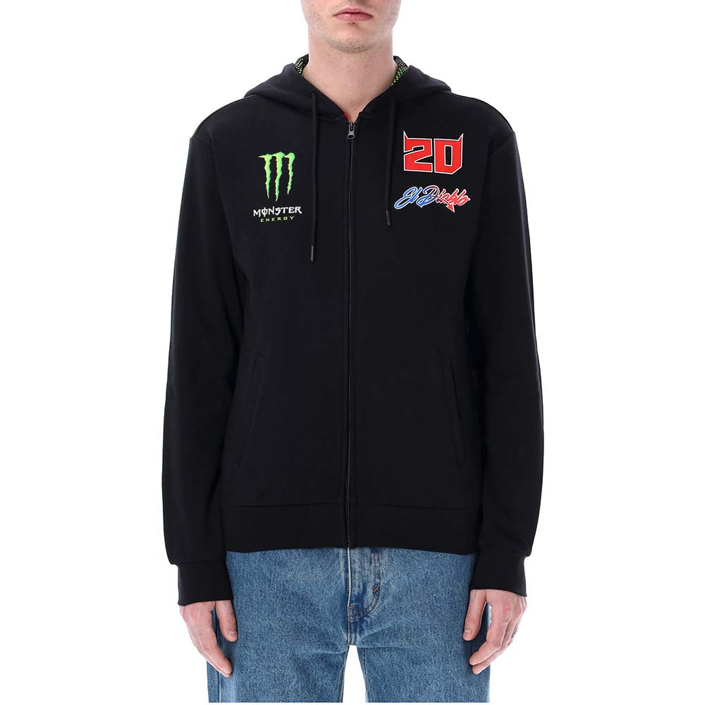 Fabio Quartararo - Sweat zippé à capuche Dual FQ20 Monster Noir / Vert