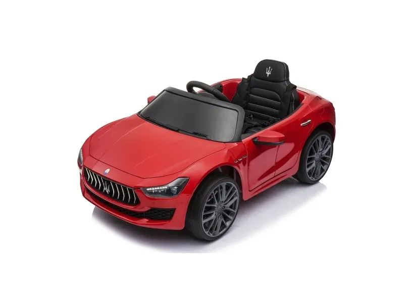 Elbil Maserati Ghibli, 12V med gummihjul og lædersæde, NORDIC PLAY Speed rød (805-755)