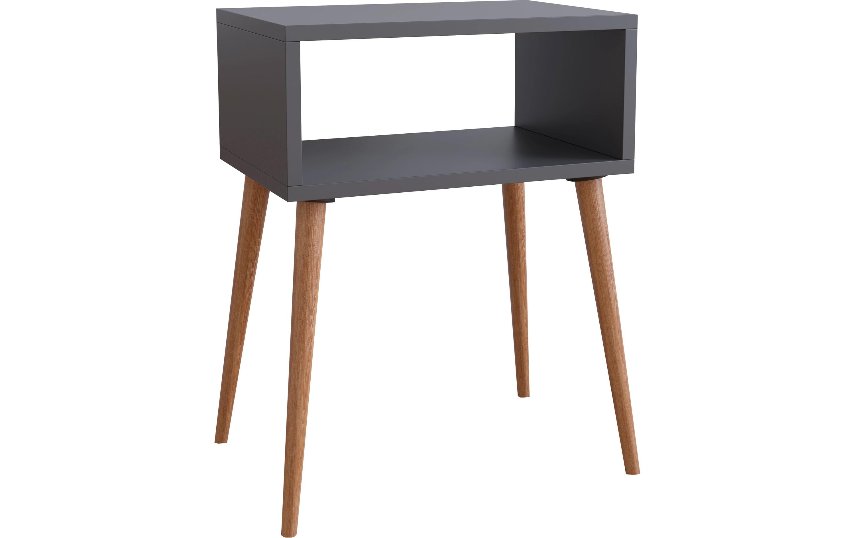 Nachttisch Singol M 44.5 x 60 cm, Anthrazit/Honig-EicheNachtschrank im Retro-Design