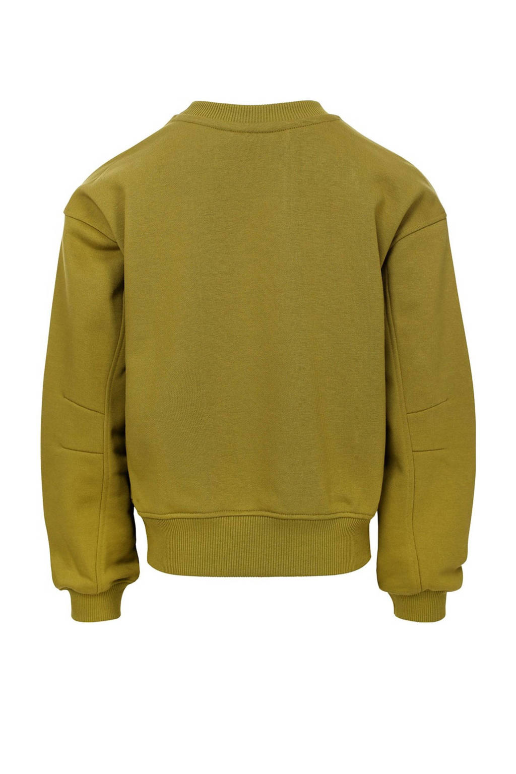 LOOXS sweater met tekst mosgroen