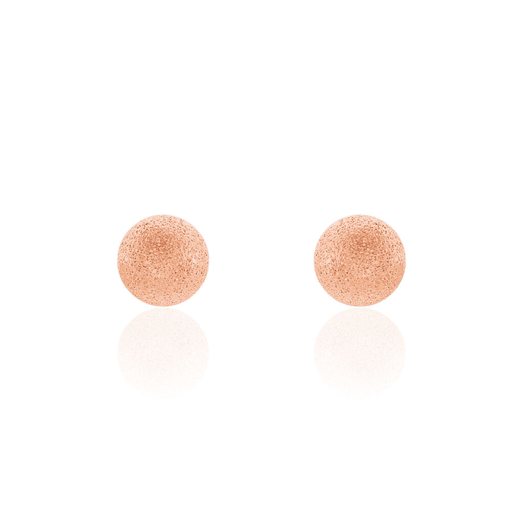 Boucles D'oreilles Puces Fidelia Boule Sablee Or Rose