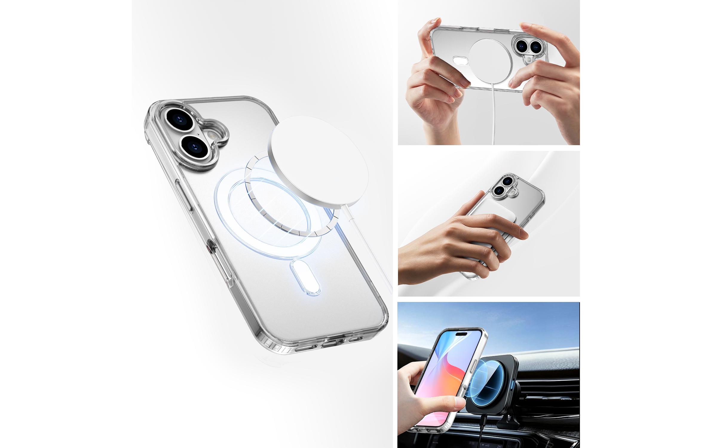 360° Premium Set iPhone 16Set aus Displayschutzfolie und hochfester Schutzhülle für das iPhone 16