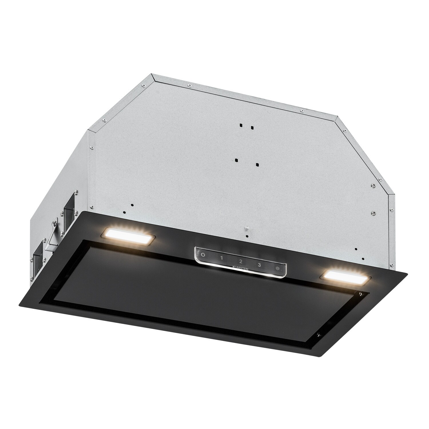 Camila Dunstabzugshaube Einbau 52 cm 397 m³/h LED Touch Edelstahl Schwarz