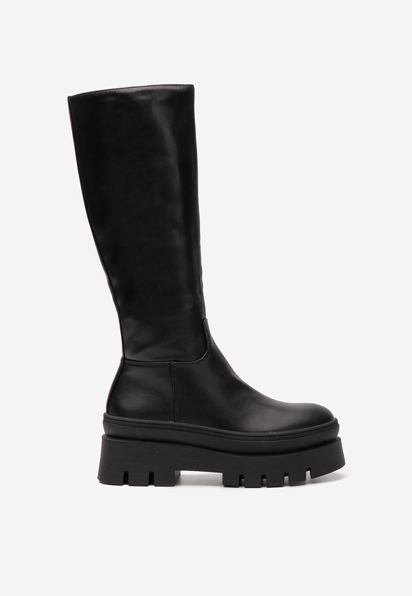 Bottes à plateforme noires Contesa