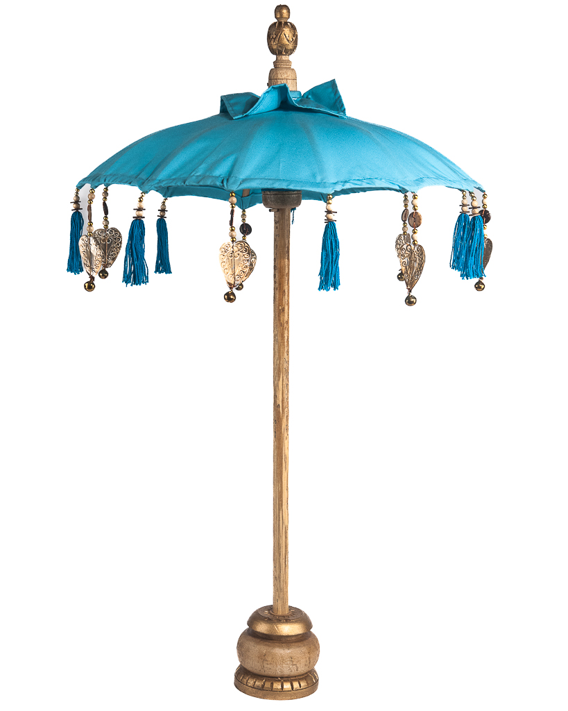 Parasol Mini bamboe tafelmodel Mini bamboe tafelmodel parasol turquoise