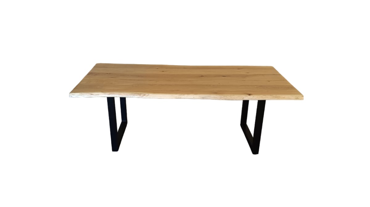 Sedex Esstisch Kowa Baumkantentisch Eichentisch 220/100/4 + U Schwarz