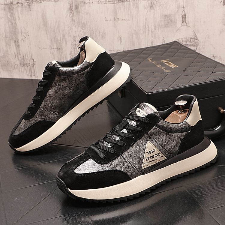 Mr Ozera - Nummering Color Block Platform Sneakers