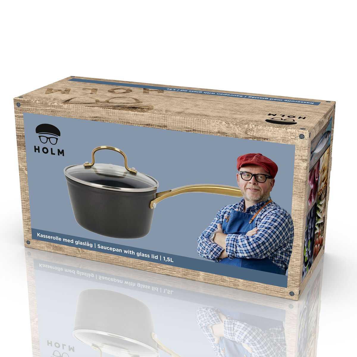 Holm Brasserie kasserolle med glasslokk, 1,5 liter