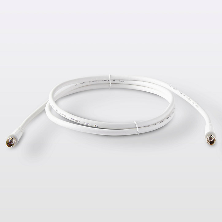 Câble coaxial 3C2V ø9.52 mm Mâle / Mâle blanc, 1.5 m
