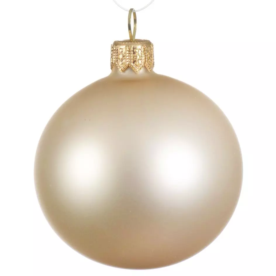 Lot de 4 boules de Noël en verre (D100 mm) Arctique mate Perle