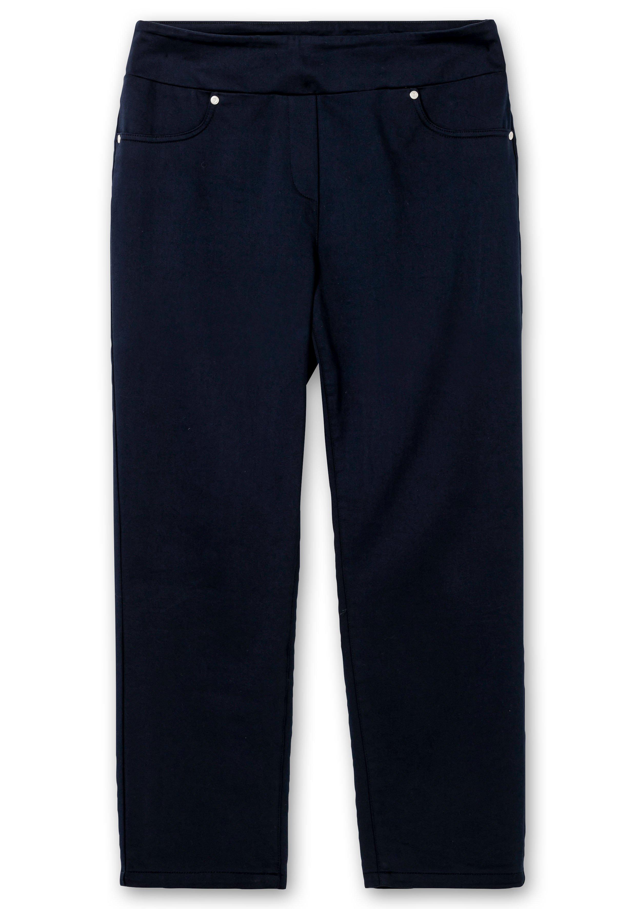 Schmale 7/8-Stretchhose mit elastischem Bund
