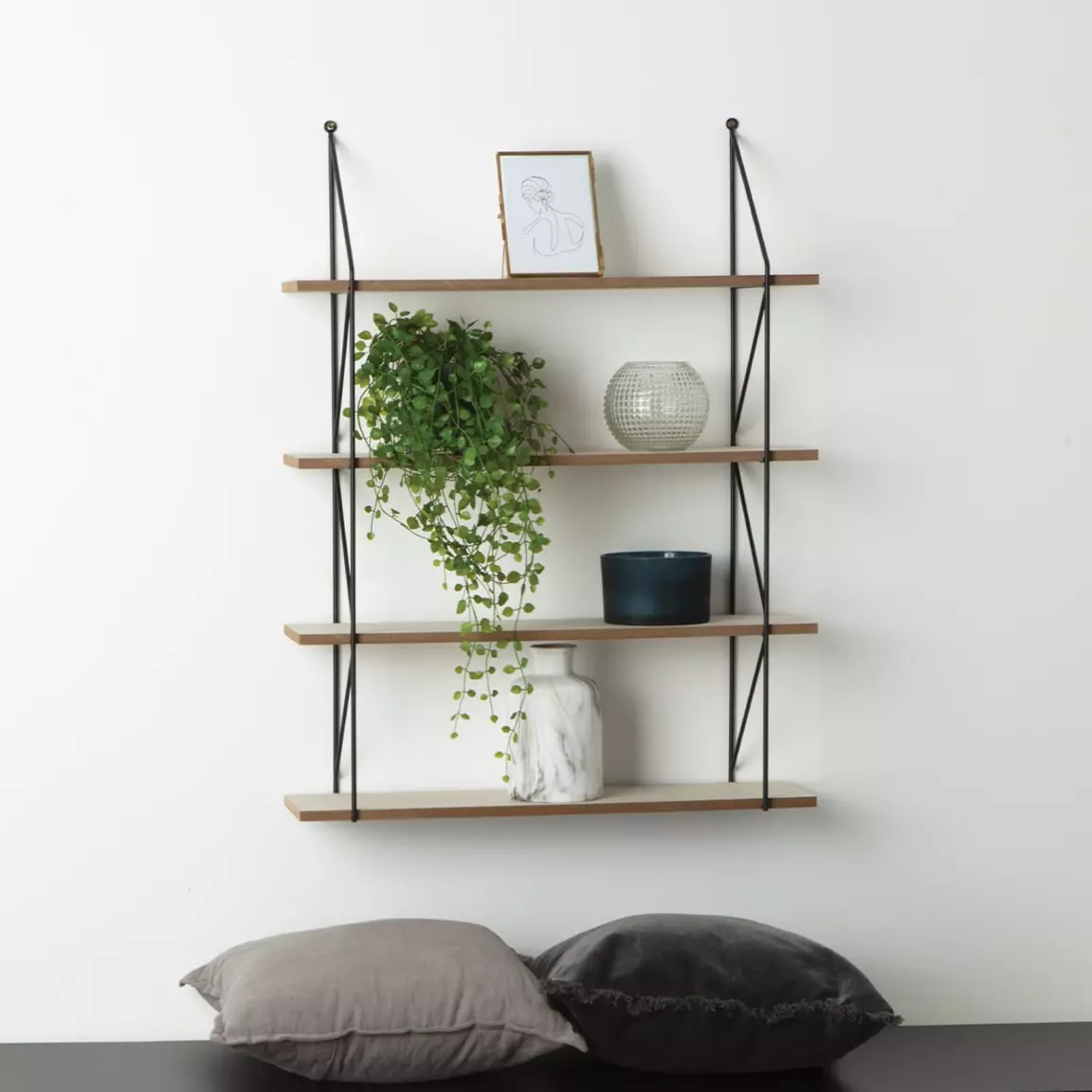 Etagère murale 4 niveaux (60 x H80 cm) Iris Noir