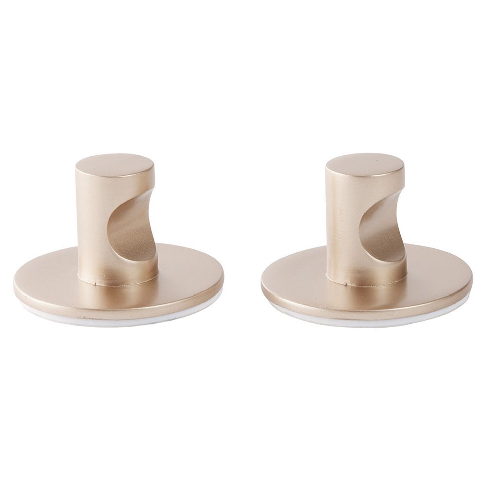 Patère murale ronde métal rose Ø4,3cm x2