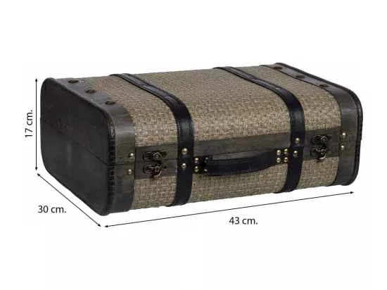 Valise en bois argenté 43x30x17
