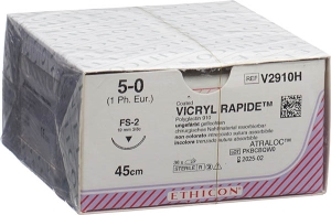 VICRYL RAPID 45cm ungefärbt 5-0 FS-2, 36 Stück