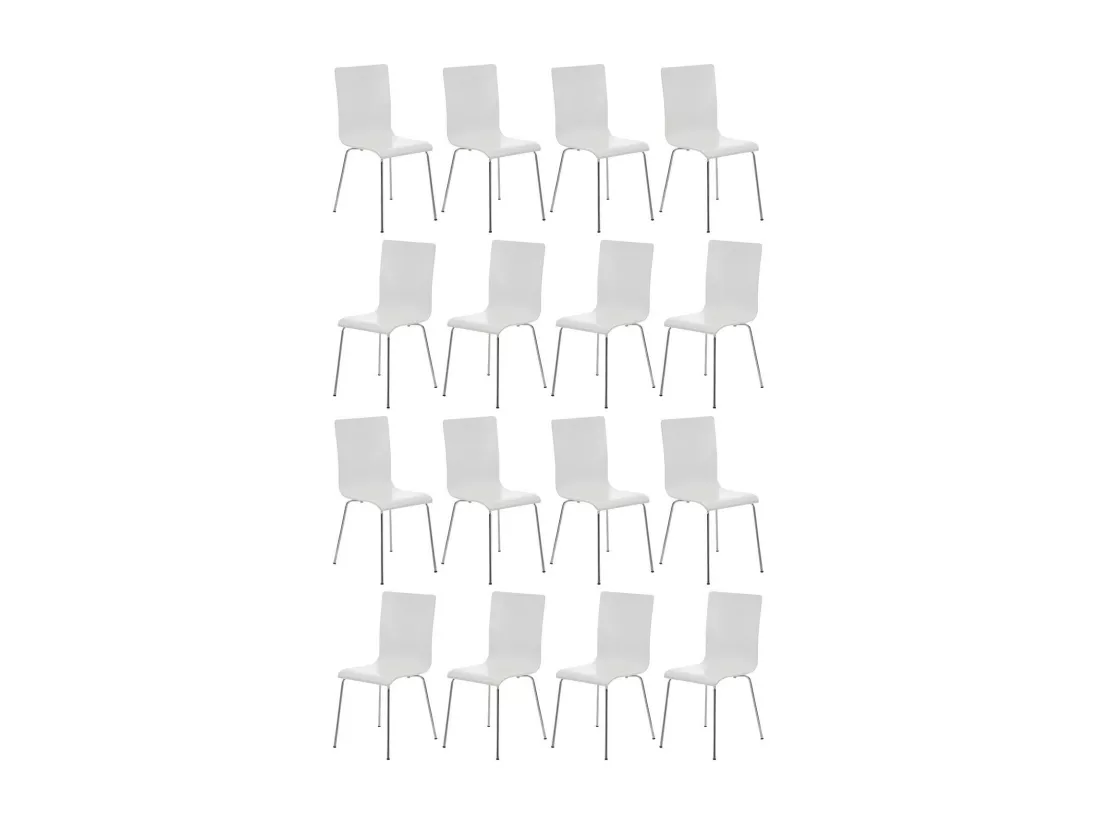 Lot de 16 Chaise de conférence - Bois & Antique - Blanc - PEPE