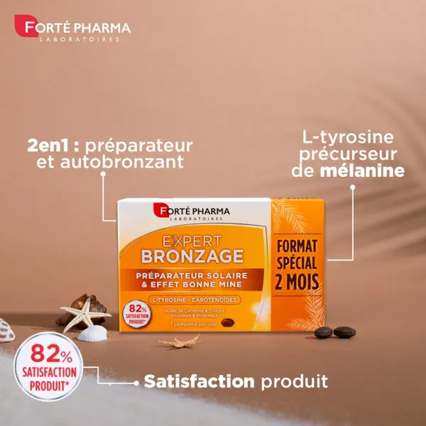 Forté Pharma Expert Tanning Sun Preparation 56 comprimidos, dos quais 14 são grátis