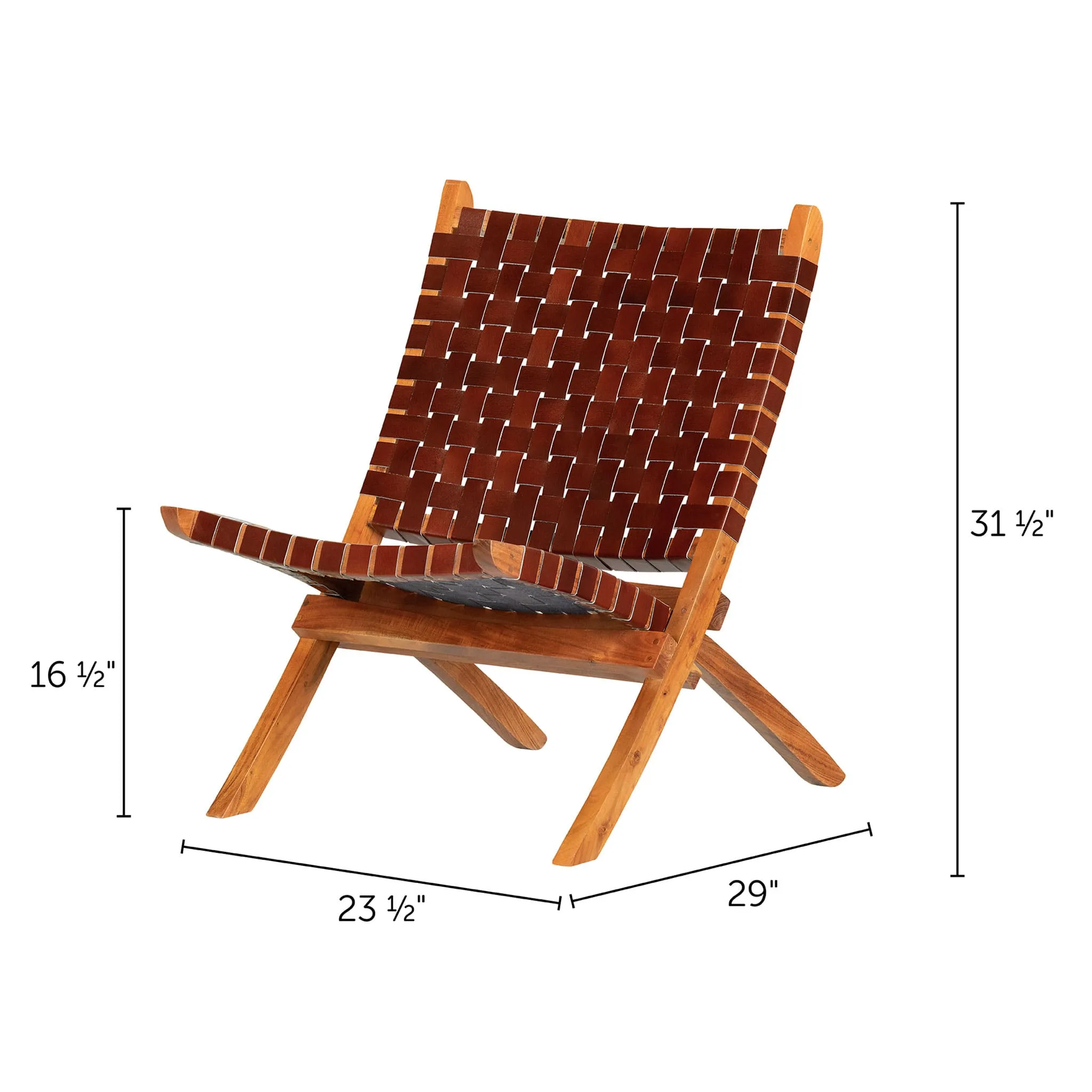 South Shore Fauteuil en Cuir Tressé Balka - Brun