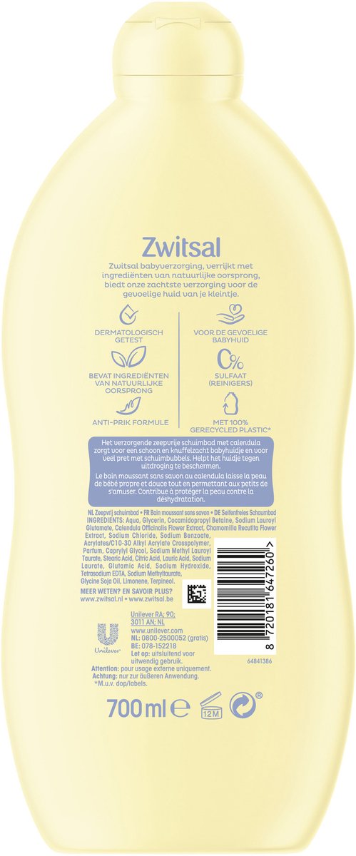 Zwitsal Zeepvrije Schuimbad (700 ml)