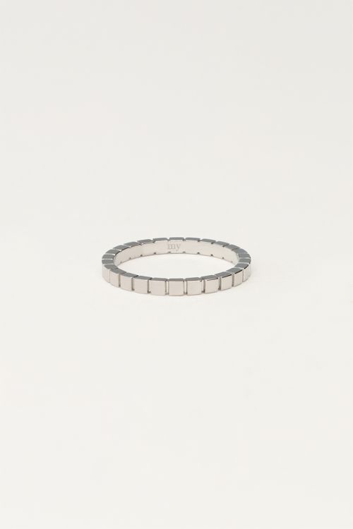 Minimalistische ring met vierkantjes