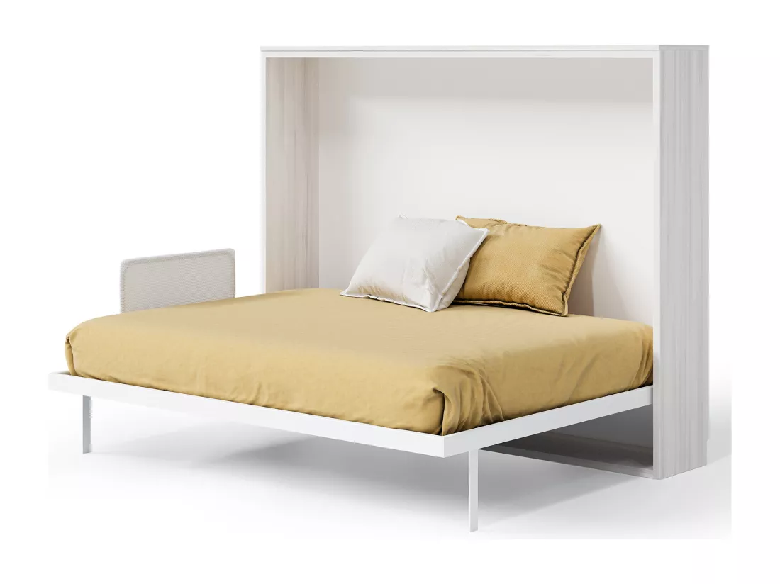 Lit escamotable horizontal 160x200 Angelina-Avec matelas-Encadrement Cambrian-Façade Cambrian