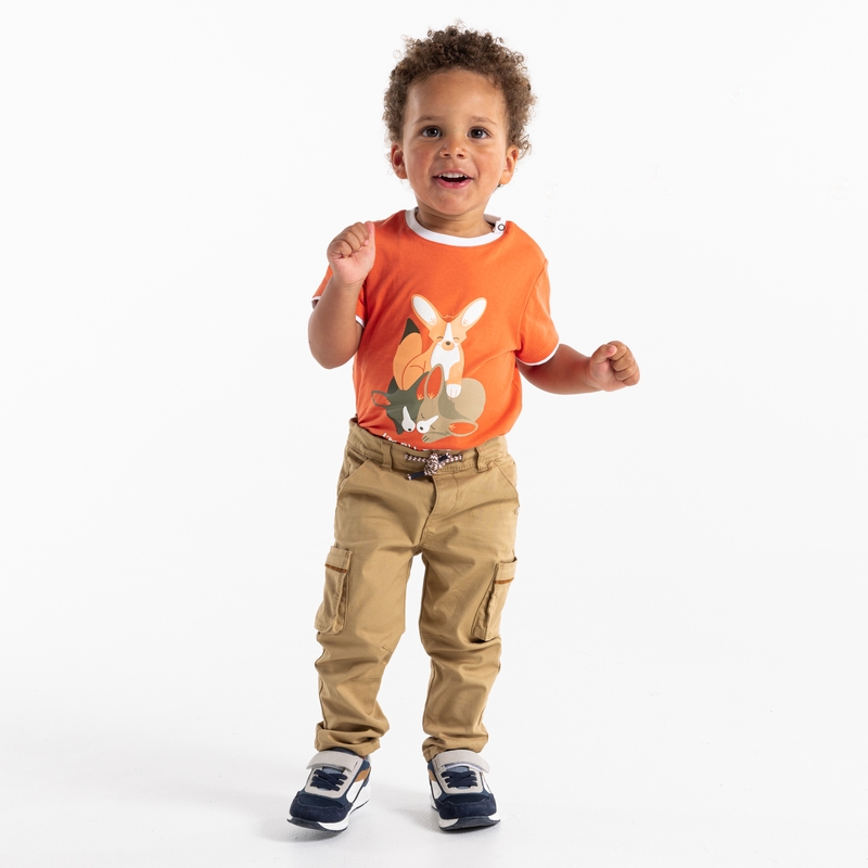 Pantalon battle coton fantaisie beige bébé garçon