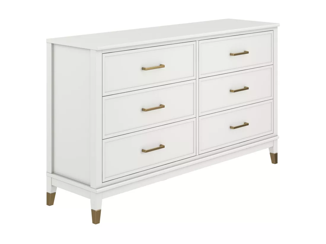 Westerleigh | Commode à 6 tiroirs en MDF blanc