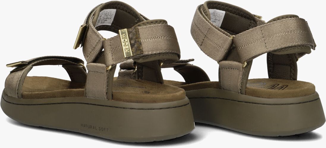 WODEN groene woden sandalen line