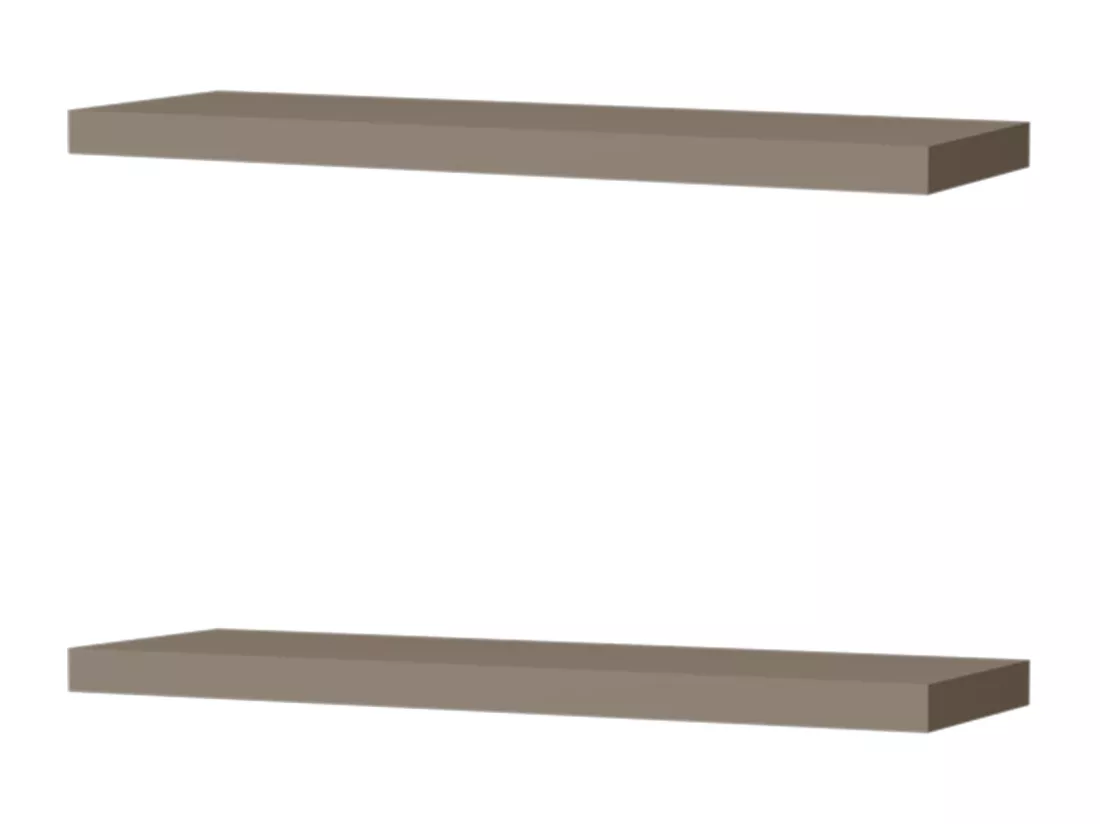 Etagère flottante en mélamine taupe avec 2 étagères , 3.8 cm X 80 cm X 25 cm