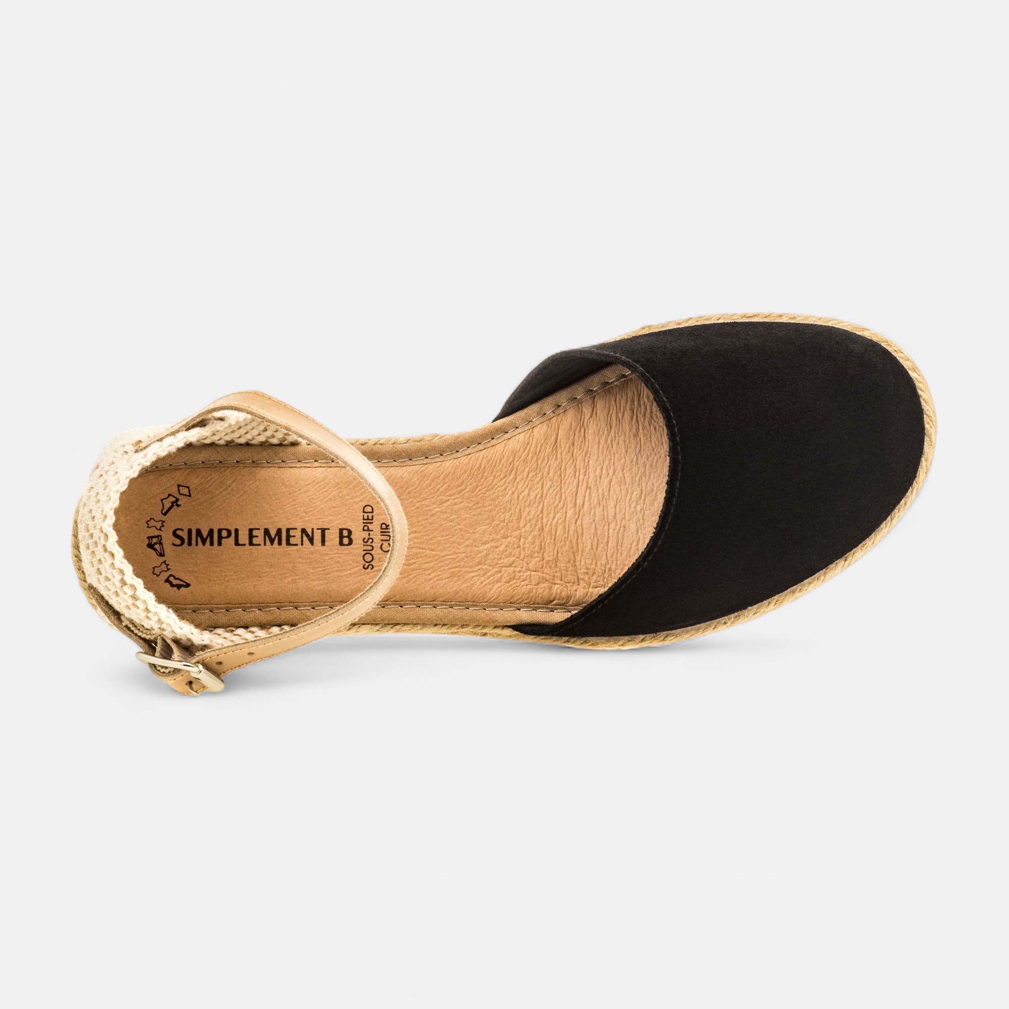 Espadrilles Femme en cuir noir