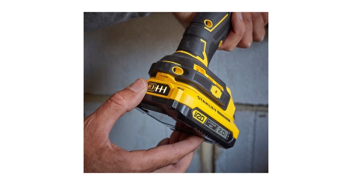 StanleyFATMAX V20 18V Brushless schroefklopboormachine  (Geel/zwart, Koffer, 2 accu's (2.0Ah) en oplader (2A) inbegrepen)