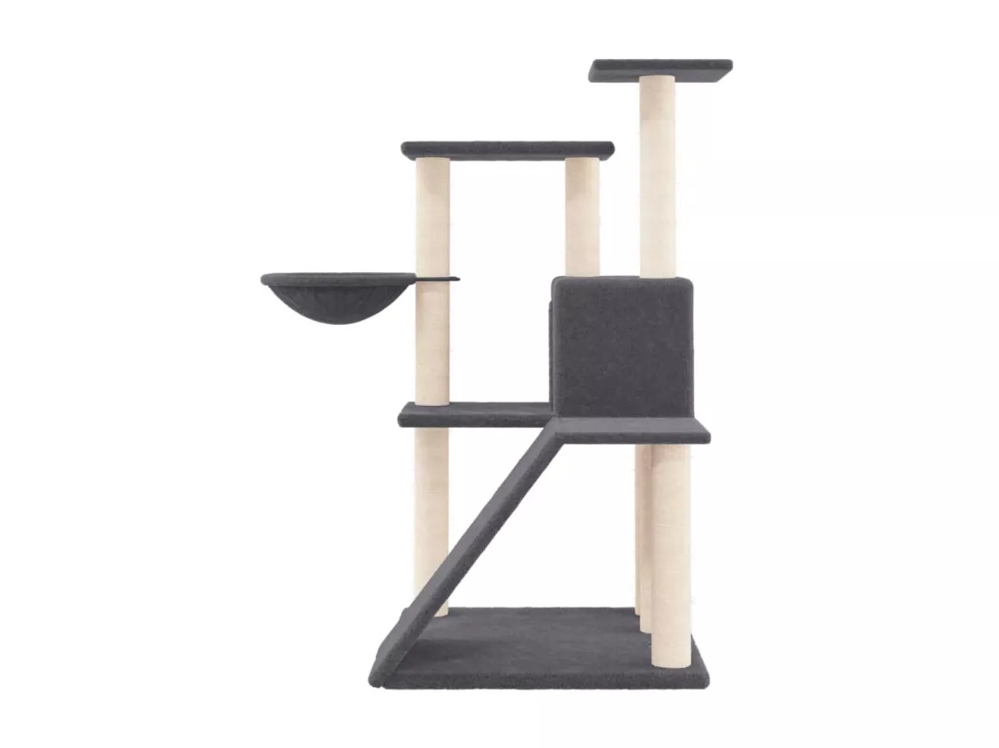 Arbre à chat avec griffoirs en sisal Gris foncé 94 cm